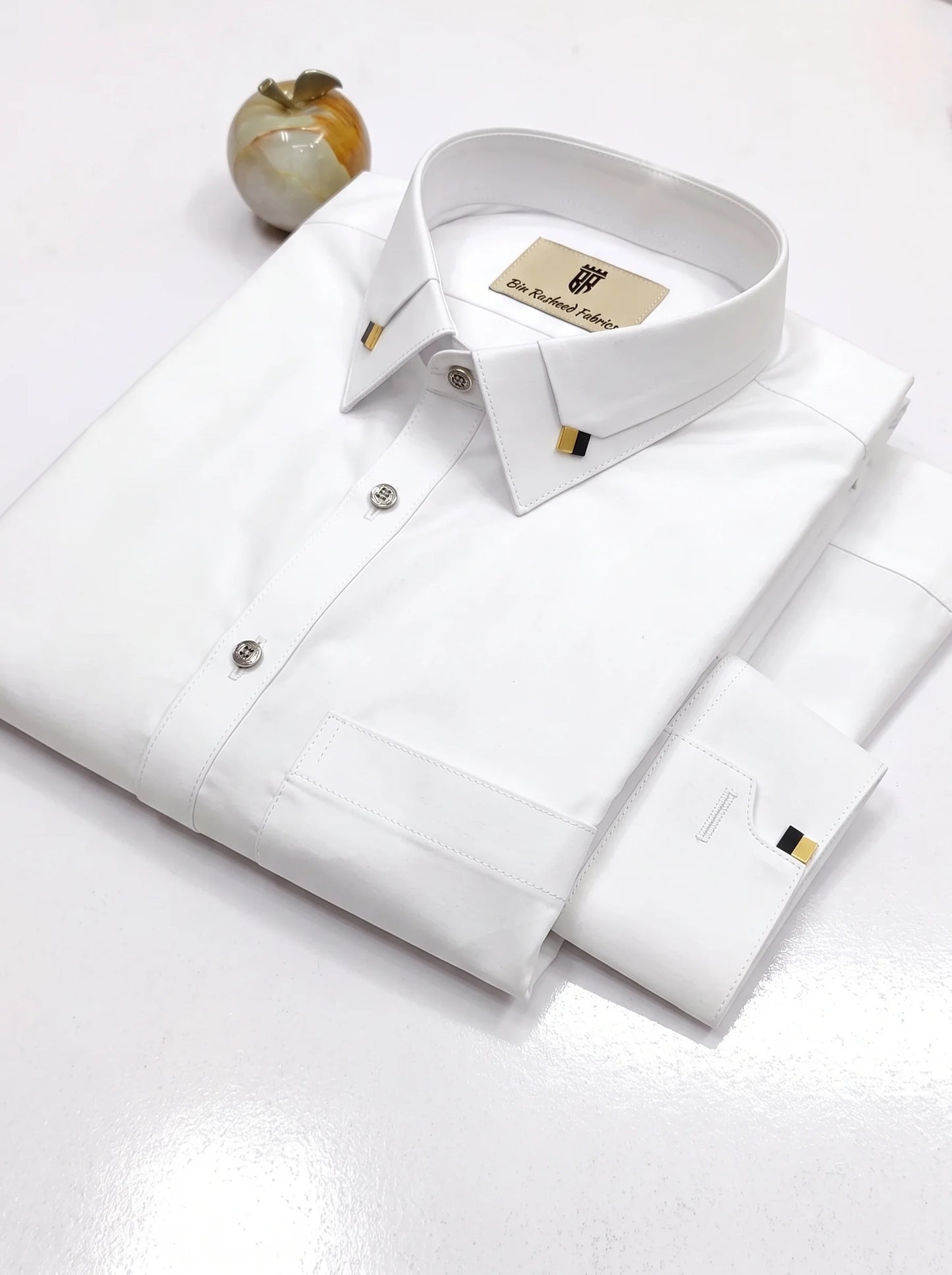 Bin Rasheed Wash & Wear Stitched Shalwar Kameez – Milky White Design 1