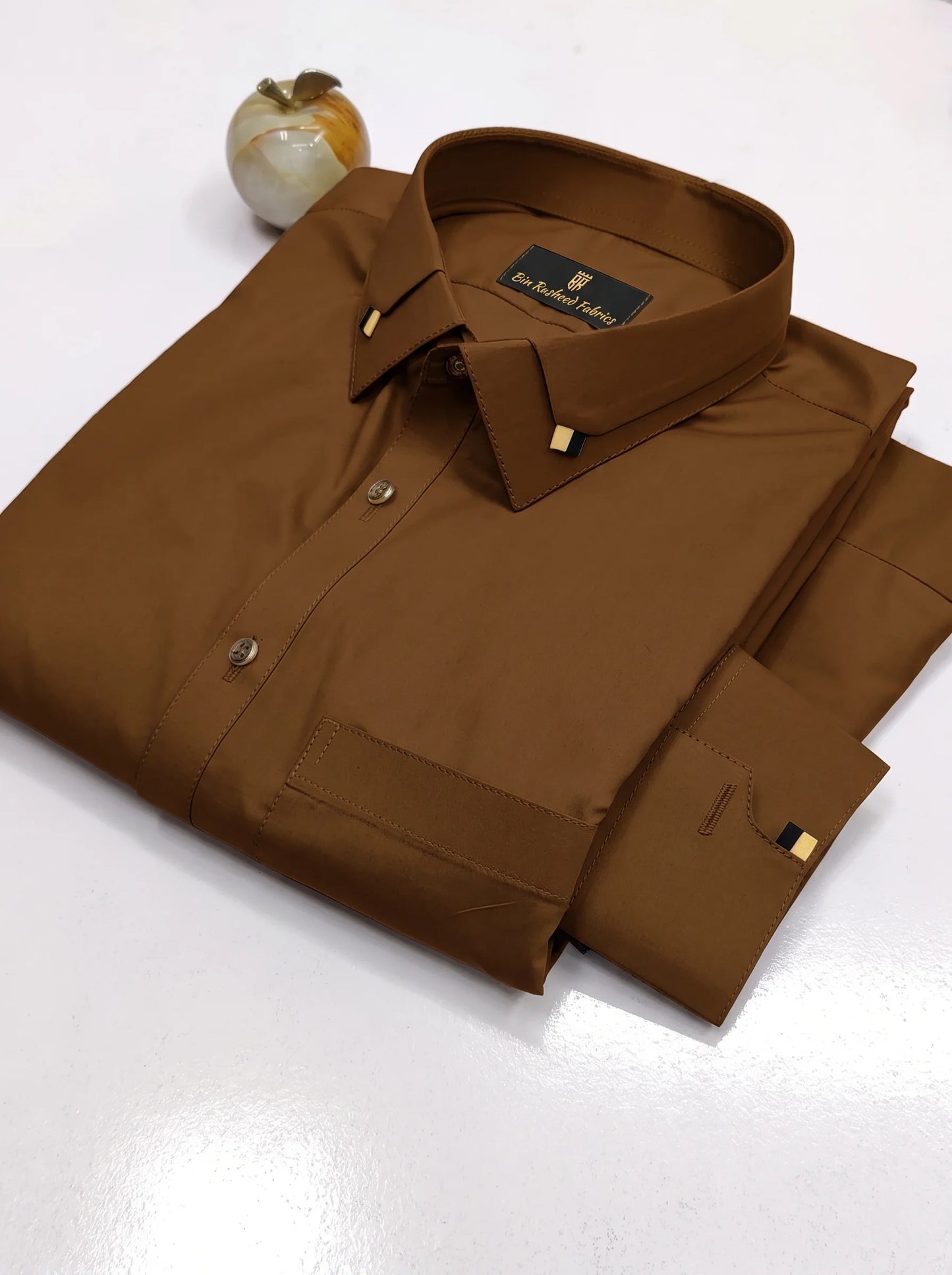Bin Rasheed Wash & Wear Stitched Shalwar Kameez – Wood Brown Design 1