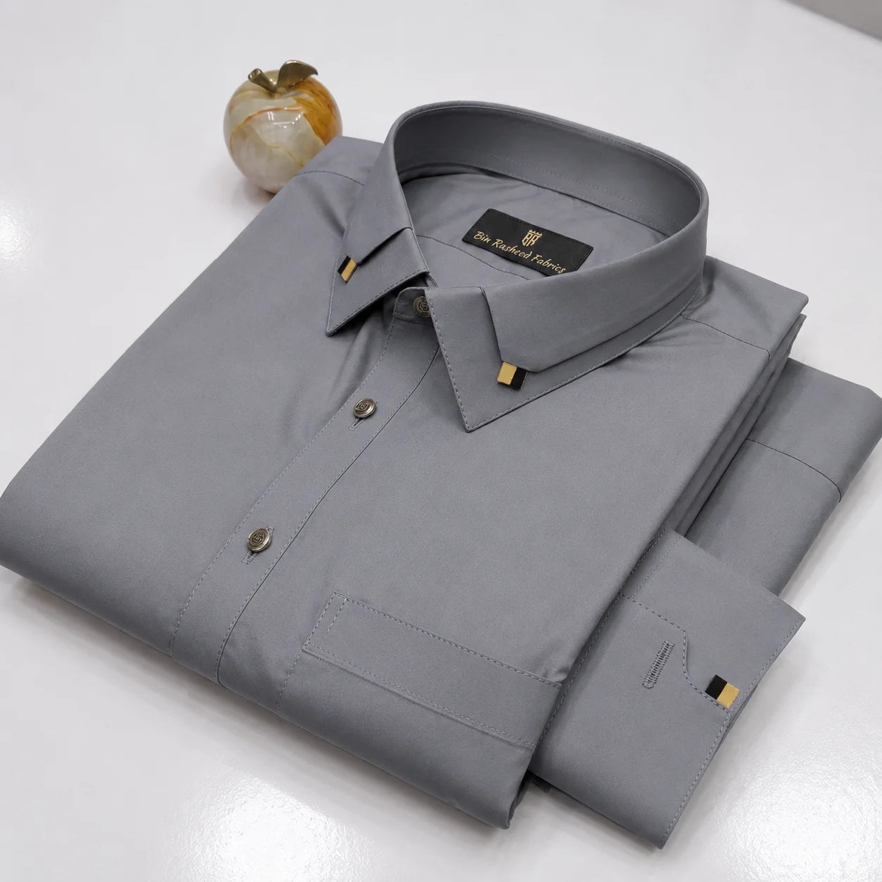 Bin Rasheed Wash & Wear Stitched Shalwar Kameez –Steel Gray  Design 1