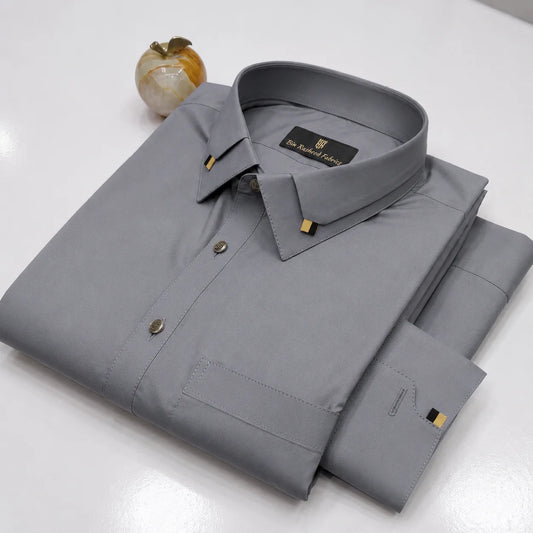 Bin Rasheed Wash & Wear Stitched Shalwar Kameez –Steel Gray  Design 1
