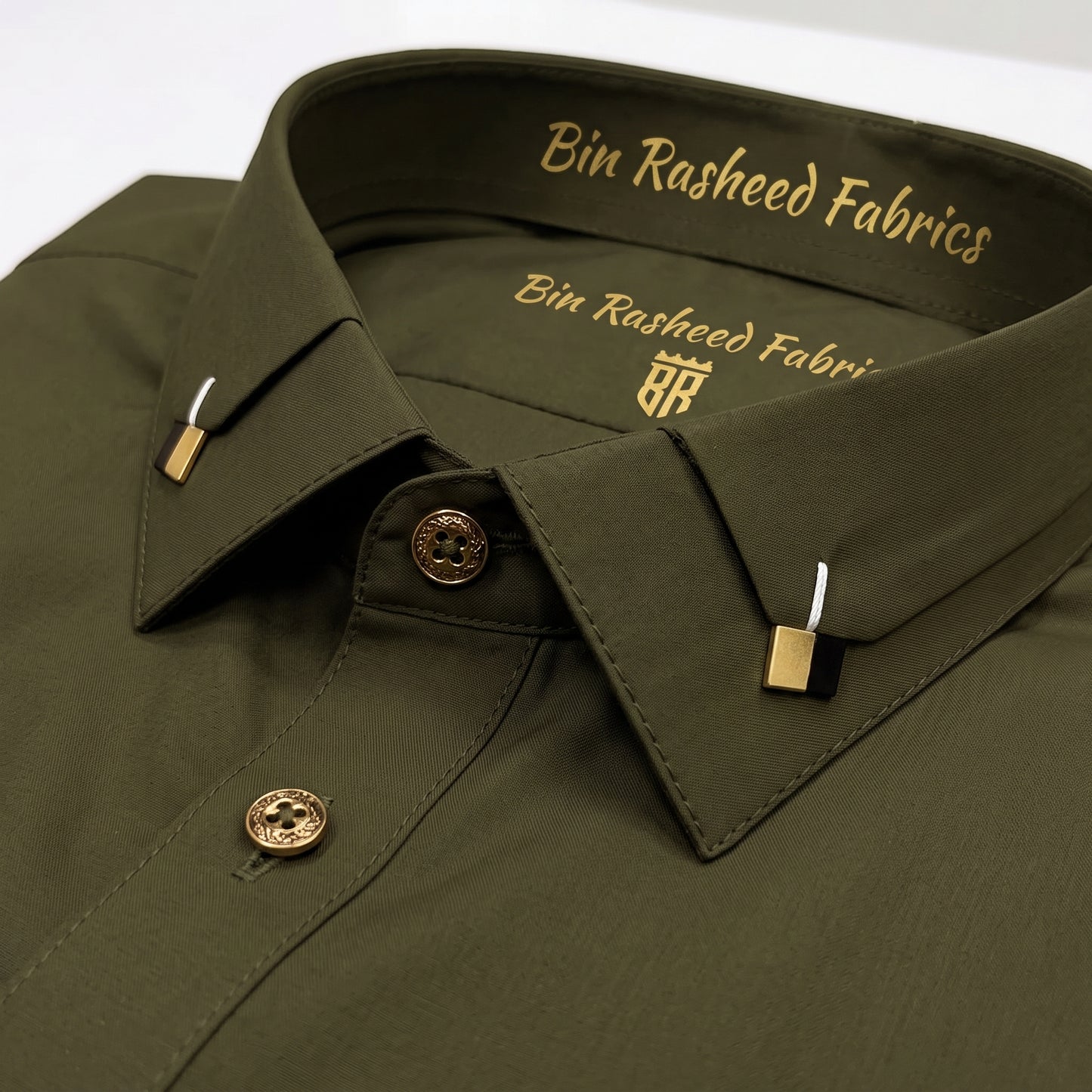Bin Rasheed Wash & Wear Stitched Shalwar Kameez – Army Green  Design 1