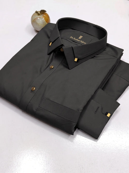Bin Rasheed Wash & Wear Stitched Shalwar Kameez – Dark Brown Design 1